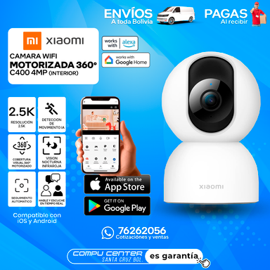 XIAOMI C400 / 4MP 2.5K RESOLUCION / MOTORIZADA 360 / WIFI / INTERIOR