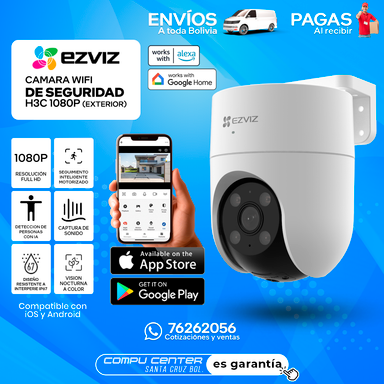 EZVIZ H8C / 1080P FHD RESOLUCION / MOTORIZADA 360 / WIFI / EXTERIOR INTEMPERIE