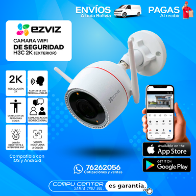 EZVIZ H3C 2K / 2K RESOLUCION / FIJA / WIFI / EXTERIOR - INTEMPERIE