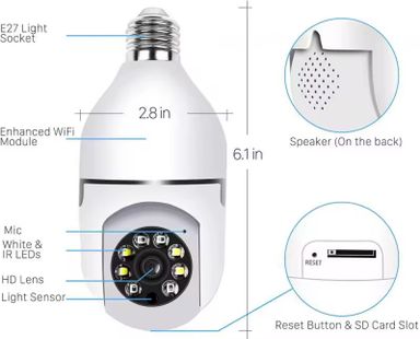 Smart Home Security System Wireless Lights 360 Degree Night Vision Surveillance Remote View CCTV Security WIFI Light Bullb Camera 