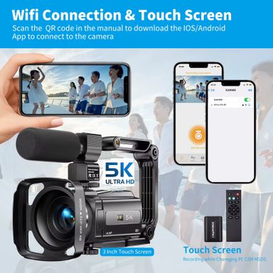 Sonida Professional 5K Video Camera Full HD 3.0 Inch Camcorder with 16X 48.0 Mega Digital Dslr Handy Vlog 3.0 Inch HDV 4.8
