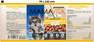 Mamavita Chicken Chunks in Gravy for Adult Cats, 400 g