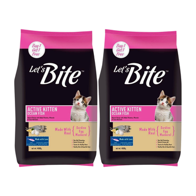 LetsBite Cat Food Active Kitten 400g - Buy 1 Get 1 Free