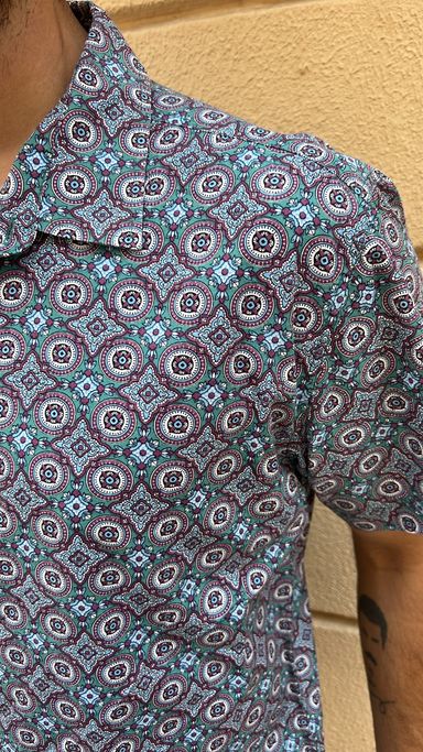 Retro Geometric Print Shirt