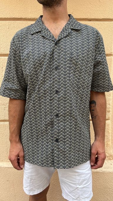 Japanese Wave Print Shirt