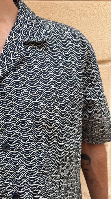 Japanese Wave Print Shirt