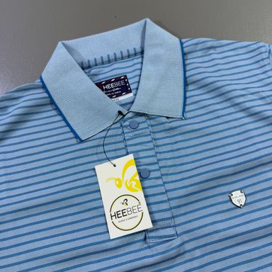 HEEBEE HORIZONTAL STRIPPED POLO SHIRT - BLUE 02