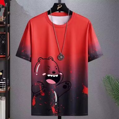 Men's Summer Ice Silk Sports Casual T-Shirt Breathable Quick Drying Outdoor Sports Top