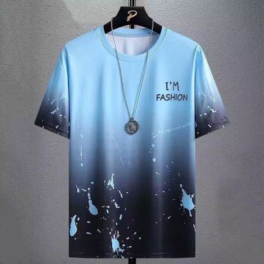 Men's Summer Ice Silk Sports Casual T-Shirt Breathable Quick Drying Outdoor Sports Top