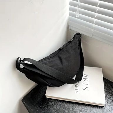 Simple Nylon Crossbody Bag, Lightweight Shoulder Bag