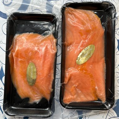 Gerookte, getrancheerde schotse zalm ≈250GR