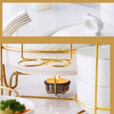MARBLE BUFFET SOUP POT SET