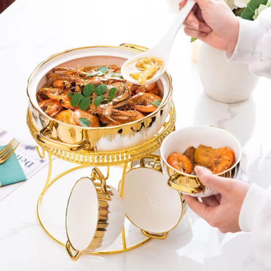 MARBLE BUFFET SOUP POT SET