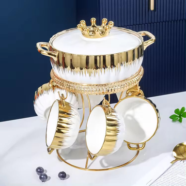 MARBLE BUFFET SOUP POT SET