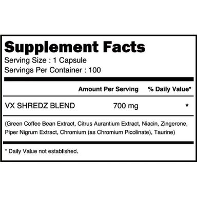 Vitaxtrong Shredz (100 capsules) | Energy Boost, Fat Burner [VX]