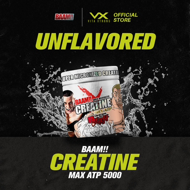 BAAM!! Creatine Monohydrate MAX ATP 500 300G (60 Servings) | Super Micronized Powder, Muscle Strenght & Recovery
