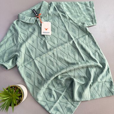 RADIOLOGY PLAIN PATTERNED POLO SHIRT - GREEN