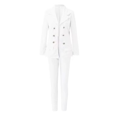 C8025 Wholesale Customized Office Long Sleeve Blazers Ladies Women Blazers Formal Two Piece Pants Set Women