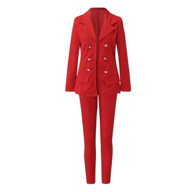 C8025 Wholesale Customized Office Long Sleeve Blazers Ladies Women Blazers Formal Two Piece Pants Set Women