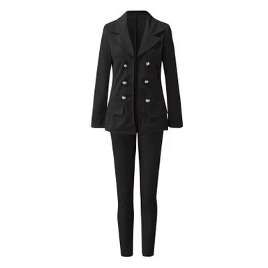 C8025 Wholesale Customized Office Long Sleeve Blazers Ladies Women Blazers Formal Two Piece Pants Set Women