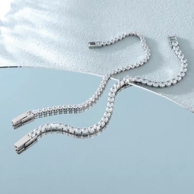 Iced Out Stainless Steel Diamond Bracelet Fashion Luxury Jewelry 3mm 2mm Women Men Classic 5A CZ → Cubic Zirconia Tennis Bracelet