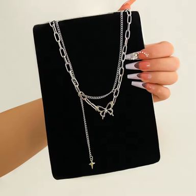 Long Tassel Women Ball Chain Necklace Stainless Steel 18k Gold Plated Minimalist Euramerican Necklaces Jewelry
