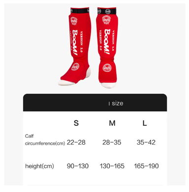 Shin Guard Gingpai (Blue/Red)  Boxing / MMA /Muay Thai / Martial Arts ankle protector foot protection TKD kickboxing pad Muay thai Training Leg support protectors