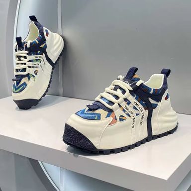 New Design Spring Autumn Retro Thick Insole Shoes Plus Size Breathable Soft Walking Summer Sports Running Men's Sneakers Shoes