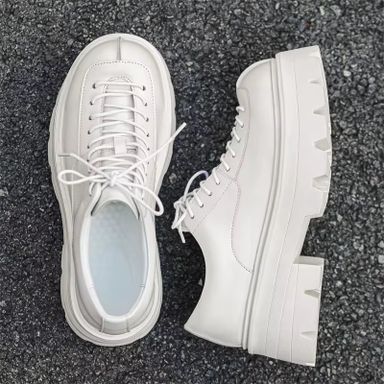 24312-J New Trend Men's Lace up Casual Round Toe Platform Shoes