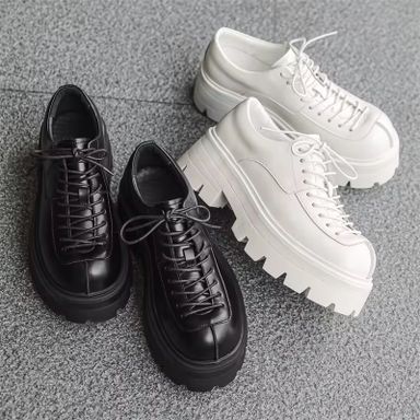 24312-J New Trend Men's Lace up Casual Round Toe Platform Shoes
