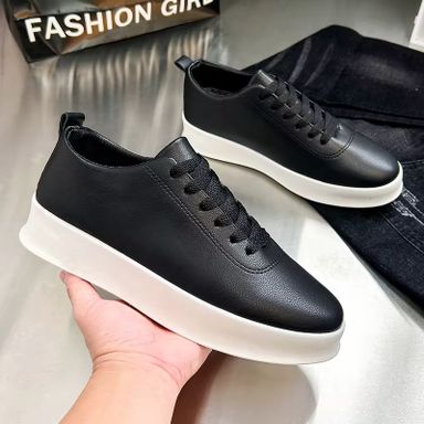 Mens Casual Lightweight Sports Running Shoes One Foot Sliding Board PU Insole Lazy Sports Lace Shoes Foreign Trade Cross-Border