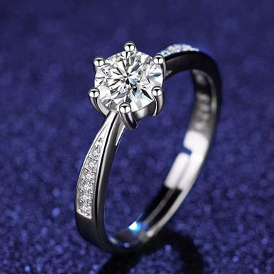 Fashion Women's Zircon Wedding Engagement Gift Ring Wholesale Open Adjustable Crystal Ring