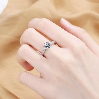 Fashion Women's Zircon Wedding Engagement Gift Ring Wholesale Open Adjustable Crystal Ring