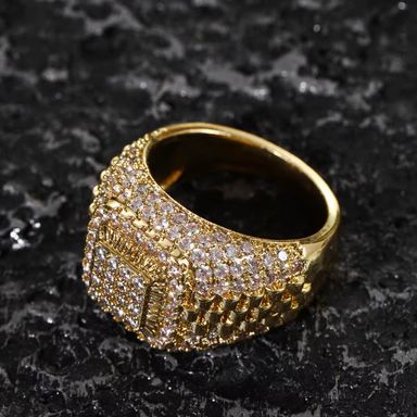 Fashion Jewelry Men Rings Zircon Diamond Ring for Wedding Engagement Party Anniversary Hip Hop Rings for Men
