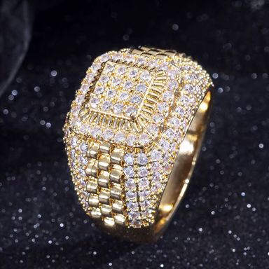 Fashion Jewelry Men Rings Zircon Diamond Ring for Wedding Engagement Party Anniversary Hip Hop Rings for Men
