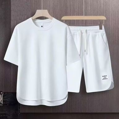 New Men's Casual Summer Short-sleeved Suit Breathable Quick Dry Fashion Clothes Solid Color Shirt Short Custom Wholesale