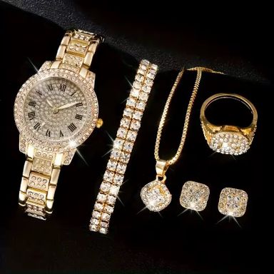 Best Selling Luxury Women's Quartz Watch Full Diamond Bracelet Roman Numeral Alloy Case-Casual Style 32mm Dial Diameter Hangzhou