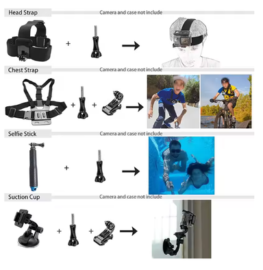 GOPRO Accessories Kit / Gopro mounts / stabilizes /head mounts / Chest mounts