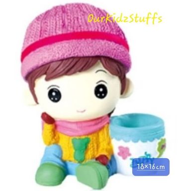 Children's Coin Bank /Piggy Bank with Stationary Holder Painting