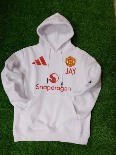 Manchester United White Hoodie 