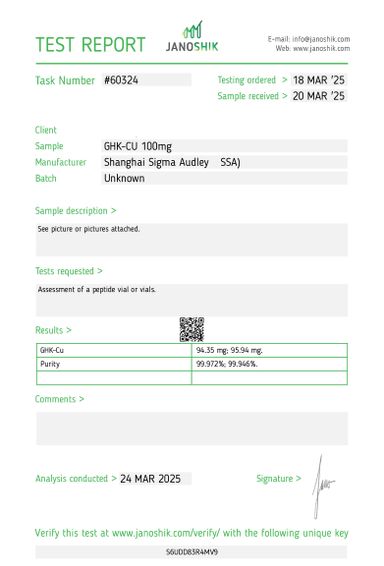 GHK-Cu 100mg (Lyophilized Vial)