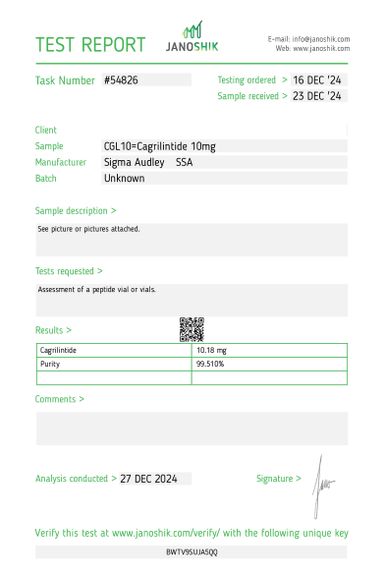 Cagrilintide 10mg (Lyophilized Vial)