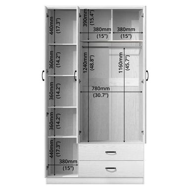 FG 3 DOOR WARDROBE + 2 DRAWER