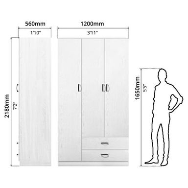 FG 3 DOOR WARDROBE + 2 DRAWER