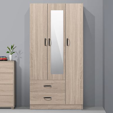 FG 3 DOORS WARDROBE + 2 DRAWERS + MIRROR