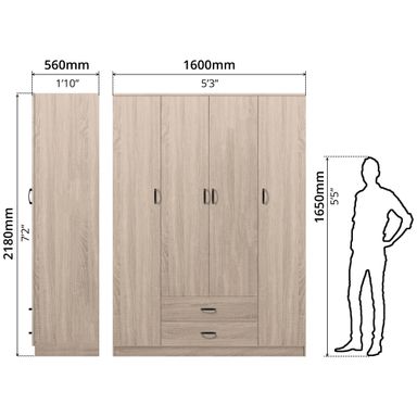 FG 4 DOOR WARDROBE + 2 DRAWER