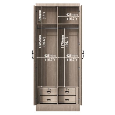 FG 2 DOOR WARDROBE + 2 DRAWEER