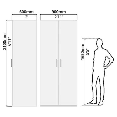 ZBOM WARDROBE 2 DOOR