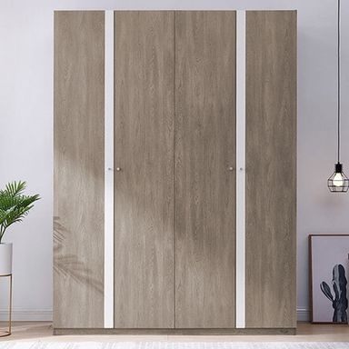 QUANU 4 DOORS WARDROBE DARK BROWN
