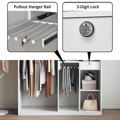 QUANU 4 DOORS WARDROBE WHITE